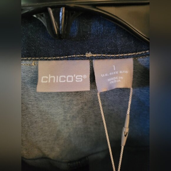 NWT Chico's Denim Heritage Jacket Heirloom Indigo Size Medium - Picture 11 of 16